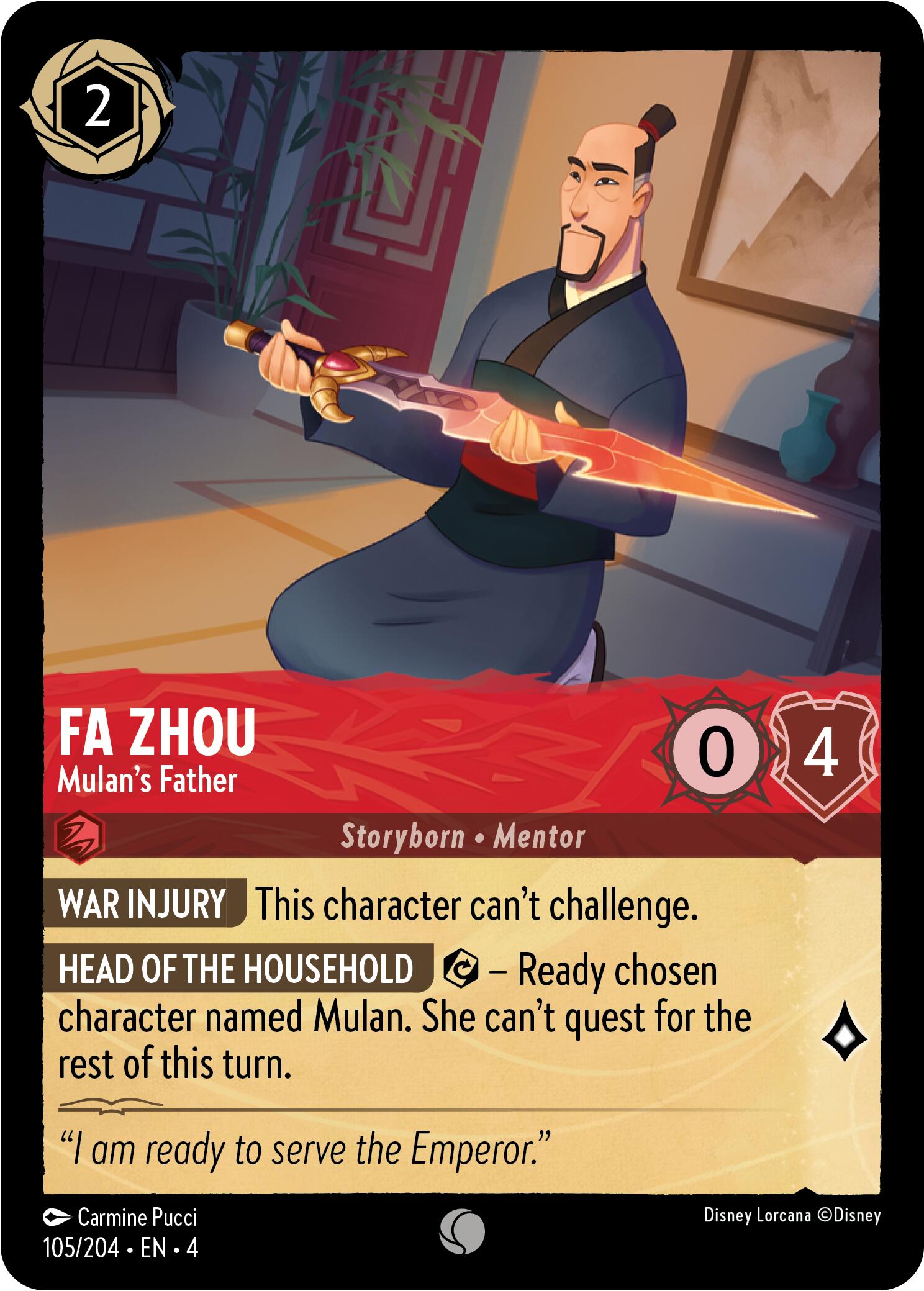 Fa Zhou - Mulan's Father (105/204) [Ursula's Return]