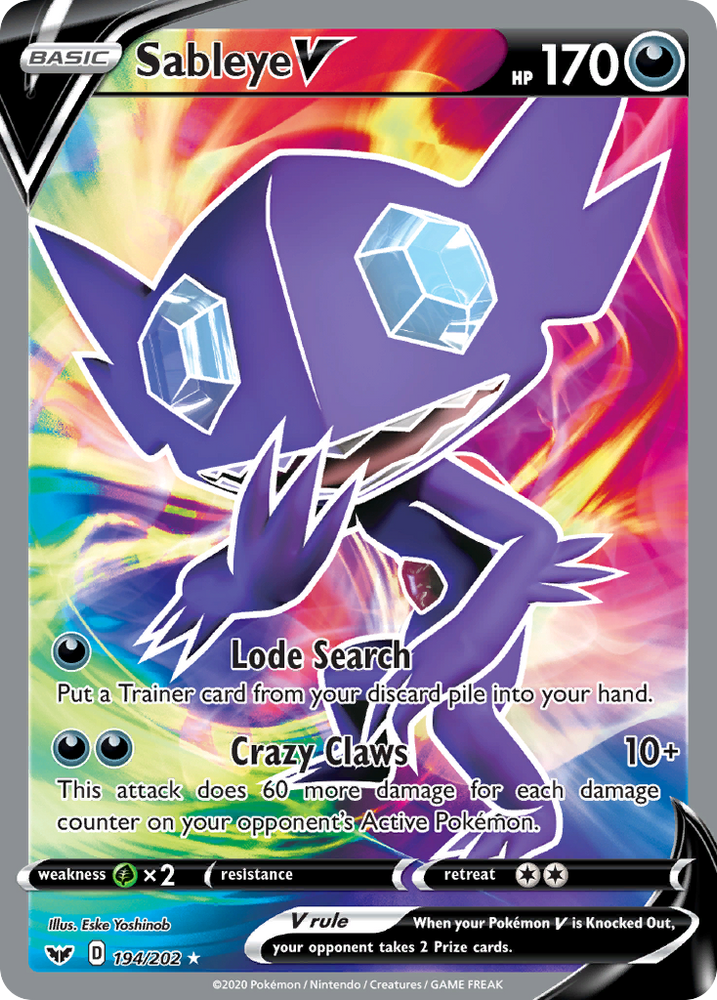 Sableye V (194/202) [Sword & Shield: Base Set]