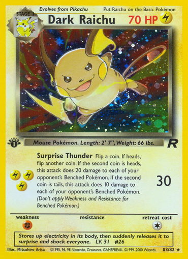 Dark Raichu (83/82) [Team Rocket 1st Edition]